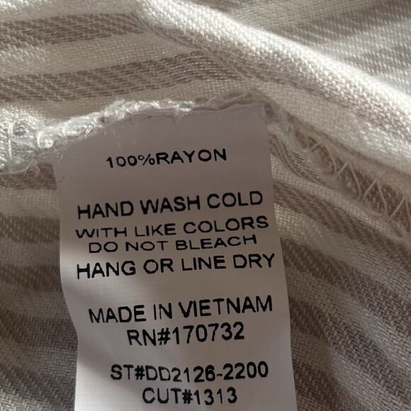 Naïf Dress Size L Lightweight Natural Beige Long Tunic Sleeve Belted Button Up - Picture 6 of 9